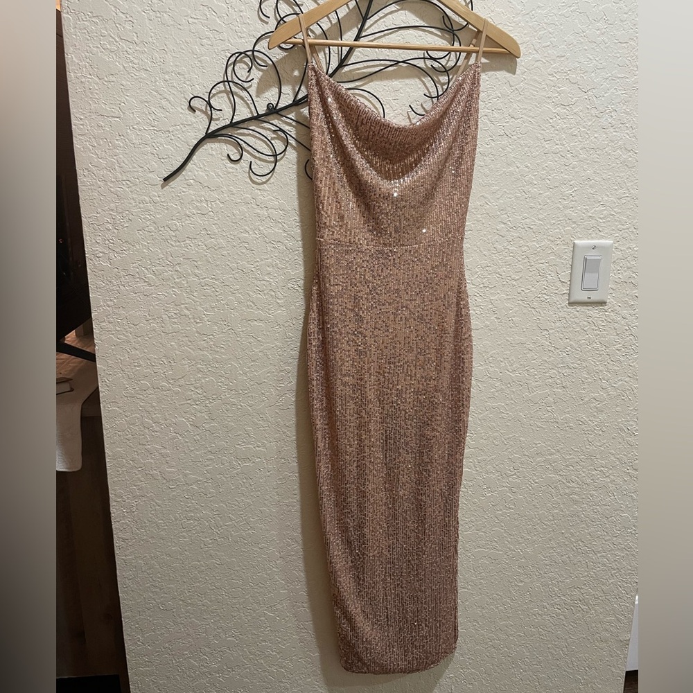 Gold sequin dress size small by Fashion Nova.